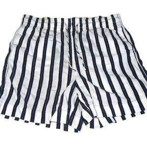 H&M Striped Cotton Shorts Size 4 White & Blue